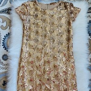 ELLEN TRACY ▪️ Sequin Gold midi dress